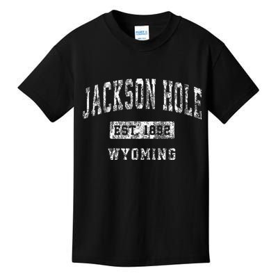 Jackson Hole Wyoming WY Vintage Established Sports Design Kids T-Shirt
