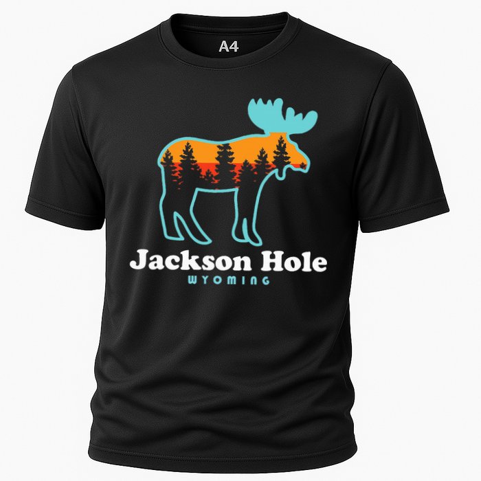 Jackson Hole Wyoming Moose Mountains Grand Tetons Cooling Performance Crew T-Shirt
