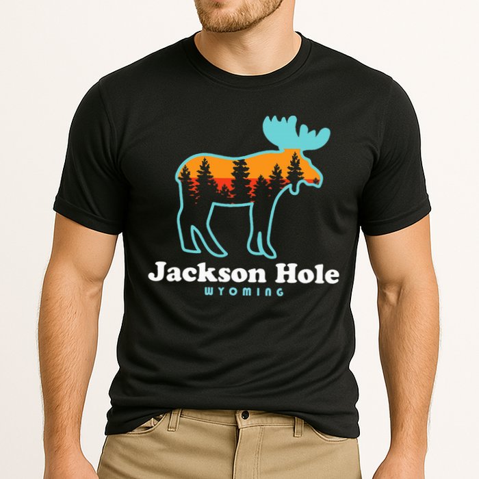 Jackson Hole Wyoming Moose Mountains Grand Tetons Cooling Performance Crew T-Shirt