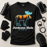 Jackson Hole Wyoming Moose Mountains Grand Tetons Cooling Performance Crew T-Shirt