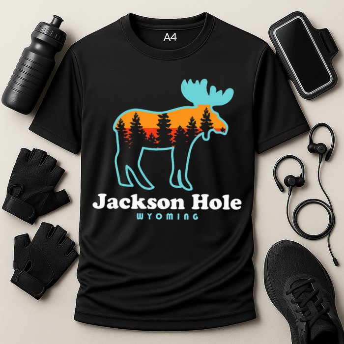Jackson Hole Wyoming Moose Mountains Grand Tetons Cooling Performance Crew T-Shirt