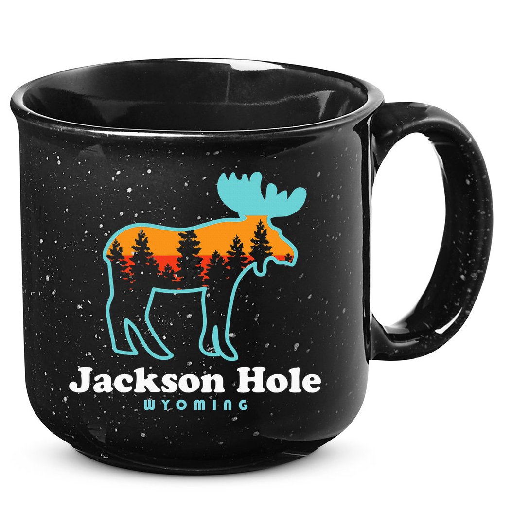 Jackson Hole Wyoming Moose Mountains Grand Tetons 15oz Campfire Ceramic Mug