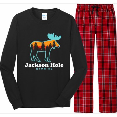 Jackson Hole Wyoming Moose Mountains Grand Tetons Long Sleeve Pajama Set