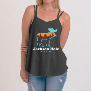 Jackson Hole Wyoming Moose Mountains Grand Tetons Women's Strappy Tank