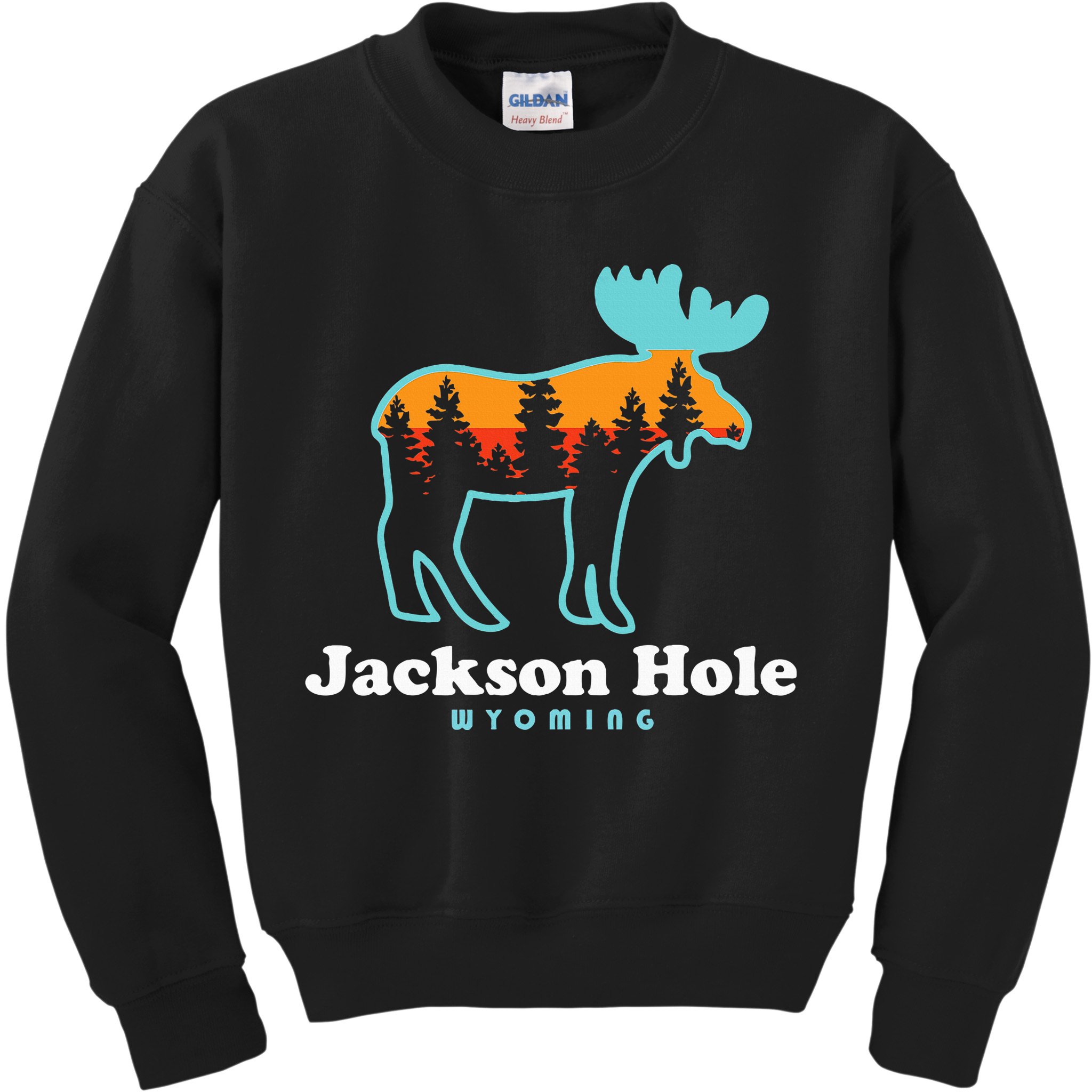 Jackson Hole Wyoming Moose Mountains Grand Tetons Kids Sweatshirt