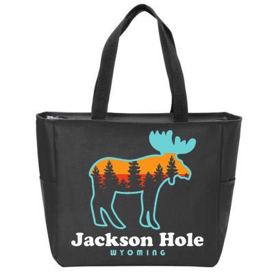 Jackson Hole Wyoming Moose Mountains Grand Tetons Zip Tote Bag