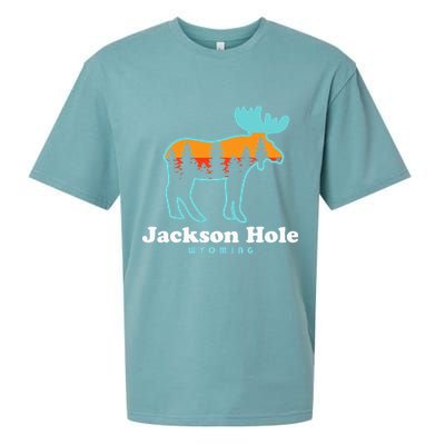 Jackson Hole Wyoming Moose Mountains Grand Tetons Sueded Cloud Jersey T-Shirt
