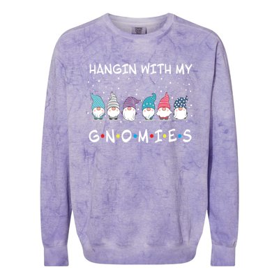 Just Hanging With My Christmas Gnomies Gift Colorblast Crewneck Sweatshirt