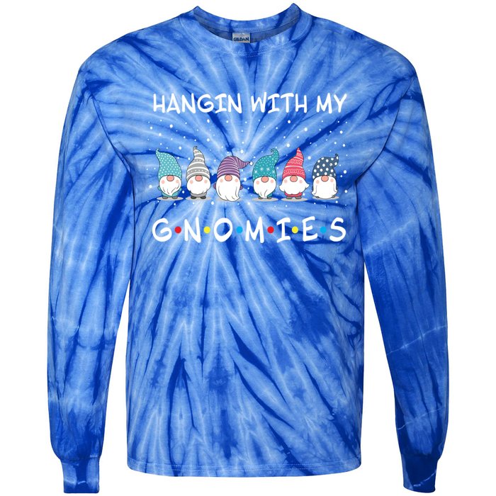 Just Hanging With My Christmas Gnomies Gift Tie-Dye Long Sleeve Shirt