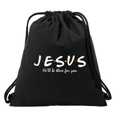 Jesus He Will Be There For You Christian Drawstring Bag