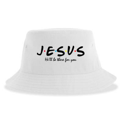 Jesus He Will Be There For You Christian Sustainable Bucket Hat