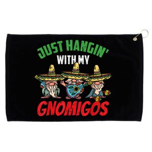 Just Hanging With My Gnomigos Mexican Pride Cinco De Mayo Grommeted Golf Towel