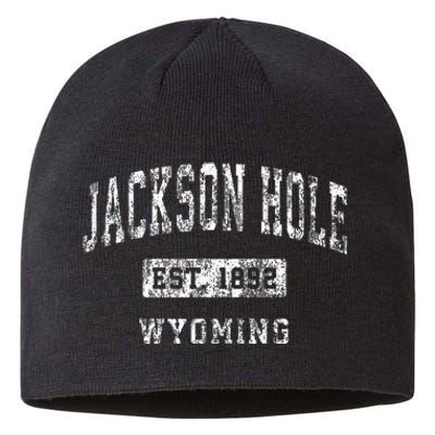 Jackson Hole Wyoming Wy Vintage Established Sports Sustainable Beanie