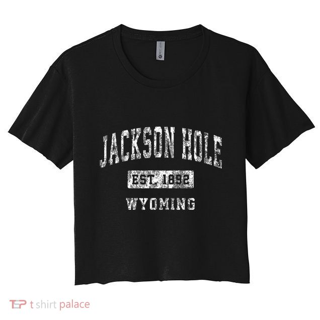Jackson Hole Wyoming Wy Vintage Established Sports Crop Top