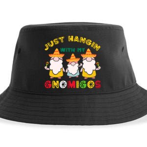 Just Hanging With My Gnomigos Mexican Pride Cinco De Mayo Sustainable Bucket Hat