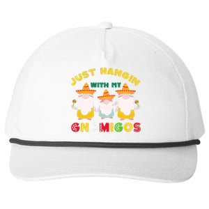 Just Hanging With My Gnomigos Mexican Pride Cinco De Mayo Snapback Five-Panel Rope Hat