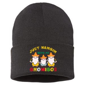 Just Hanging With My Gnomigos Mexican Pride Cinco De Mayo Sustainable Knit Beanie