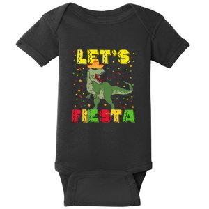 Kids Let's Fiesta Mexican Dino Trex Cinco De Mayo Toddler Boys Baby Bodysuit