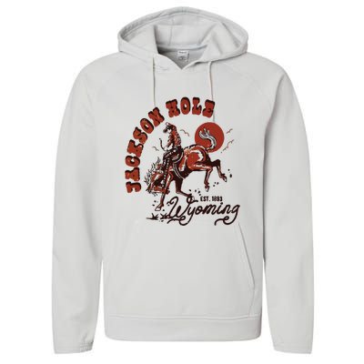 Jackson Hole Wyoming Performance Fleece Hoodie