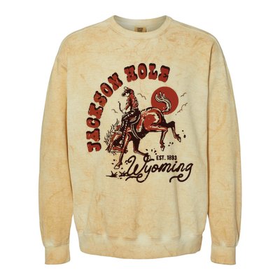 Jackson Hole Wyoming Colorblast Crewneck Sweatshirt