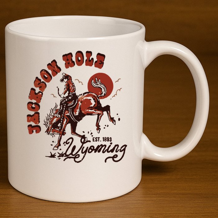 Jackson Hole Wyoming 11oz C Handle Ceramic Mug