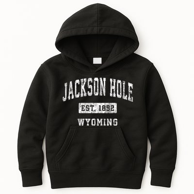 Jackson Hole Wyoming Wy Vintage Established Sports Kids Hoodie