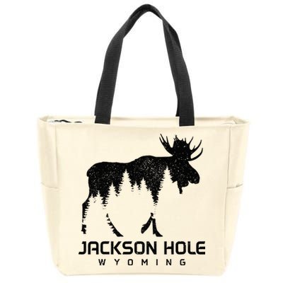 Jackson Hole Wyoming Vintage Moose Souvenir Pride Zip Tote Bag