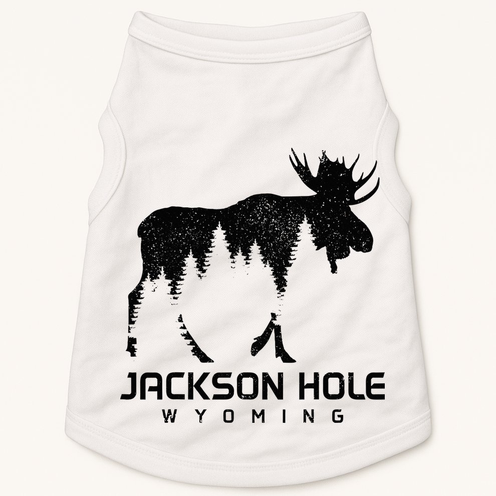 Jackson Hole Wyoming Vintage Moose Souvenir Pride Doggie Tank