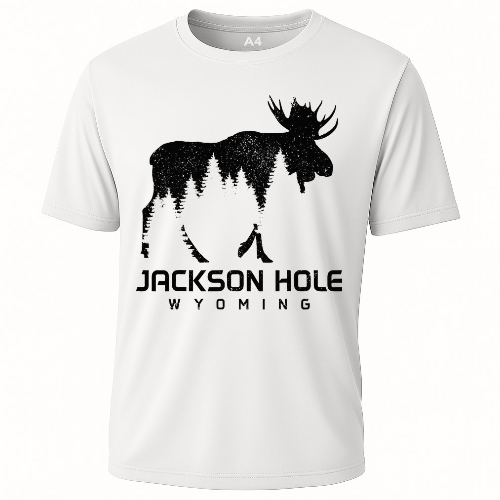Jackson Hole Wyoming Vintage Moose Souvenir Pride Cooling Performance Crew T-Shirt