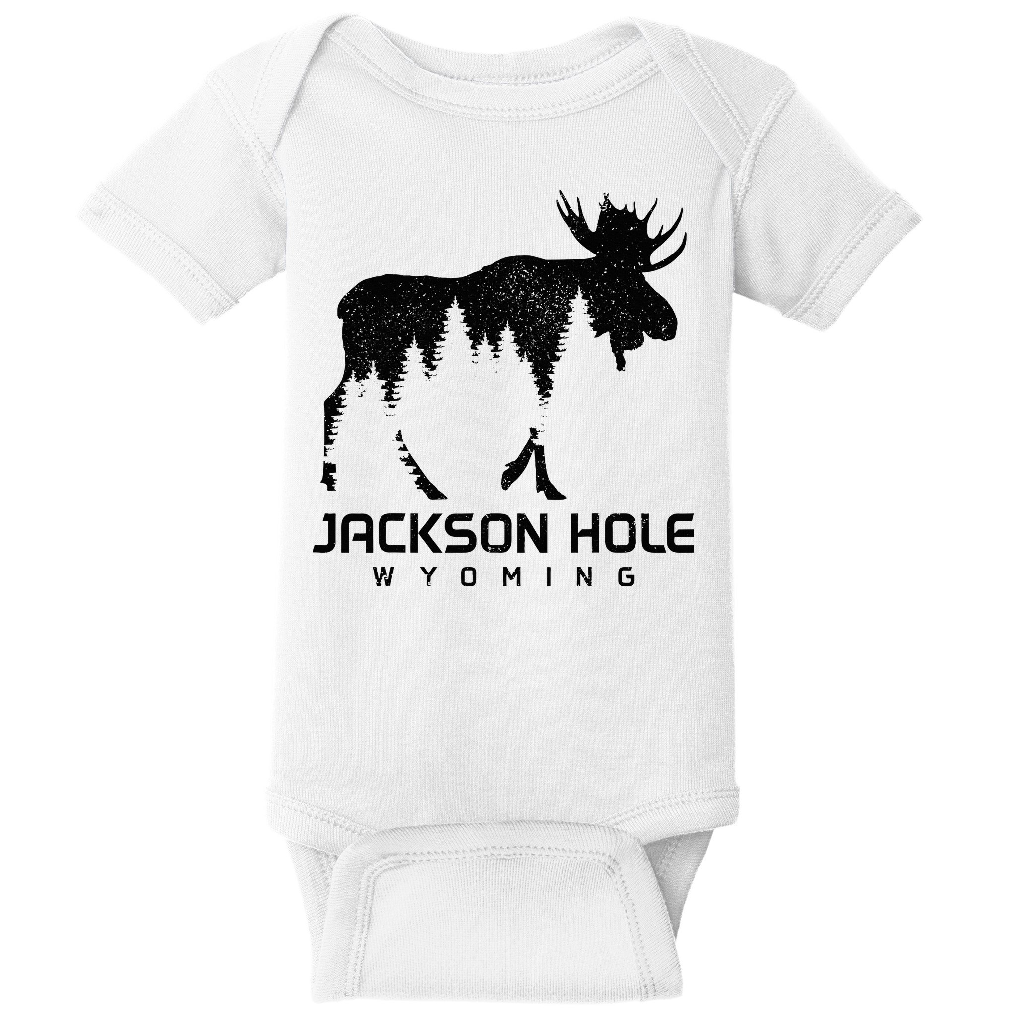 Jackson Hole Wyoming Vintage Moose Souvenir Pride Baby Bodysuit