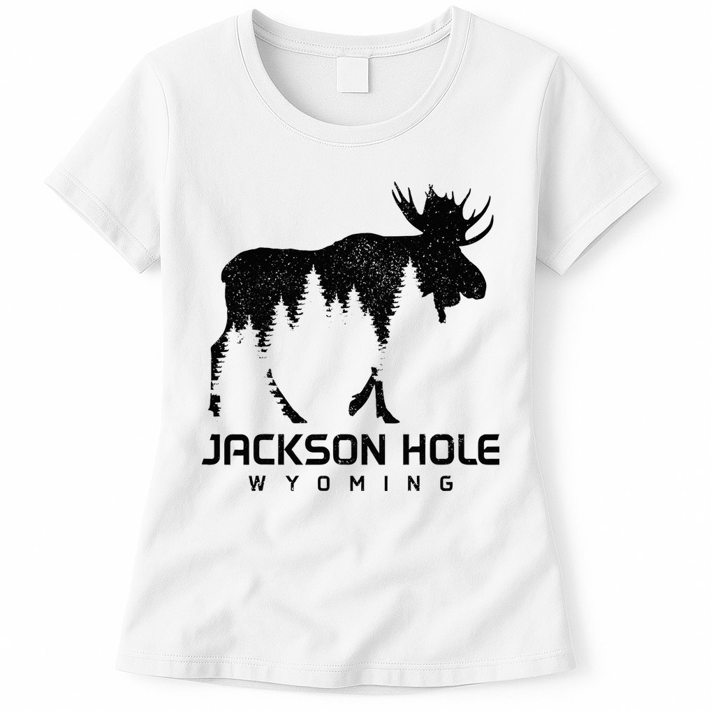 Jackson Hole Wyoming Vintage Moose Souvenir Pride Womens T-Shirt