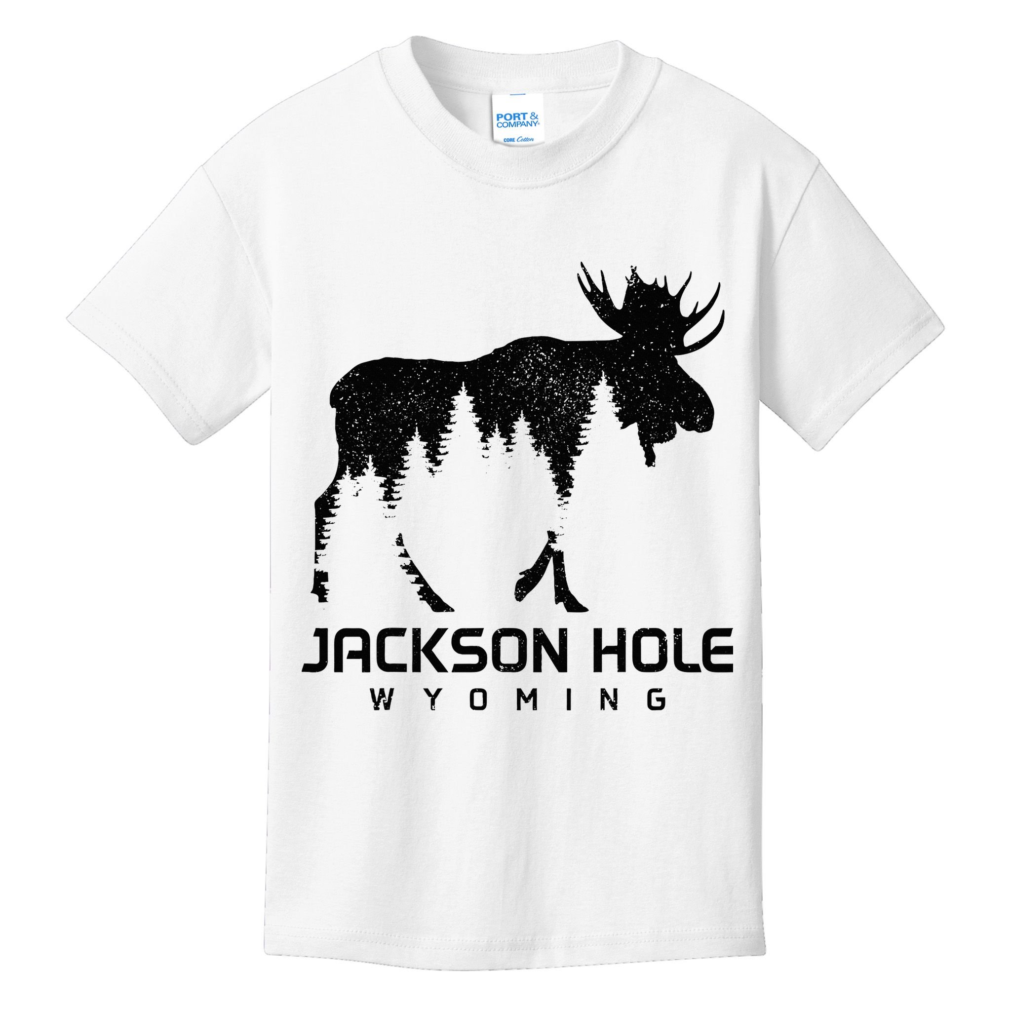Jackson Hole Wyoming Vintage Moose Souvenir Pride Kids T-Shirt
