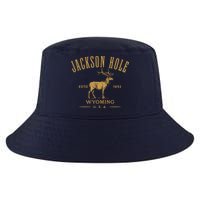 Jackson Hole Wyoming USA Estd 1892 with Elk Souvenir Design Cool Comfort Performance Bucket Hat