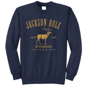 Jackson Hole Wyoming USA Estd 1892 with Elk Souvenir Design Sweatshirt