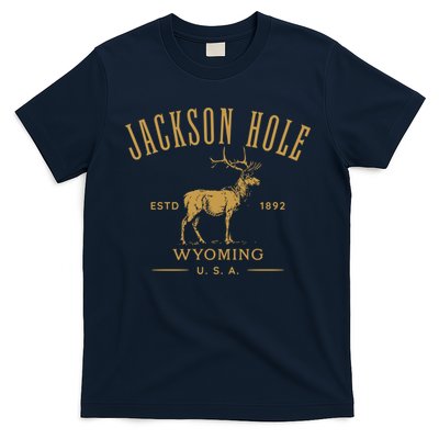 Jackson Hole Wyoming USA Estd 1892 with Elk Souvenir Design T-Shirt