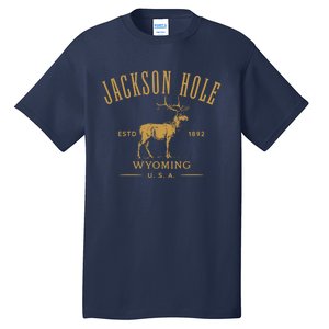 Jackson Hole Wyoming USA Estd 1892 with Elk Souvenir Design Tall T-Shirt