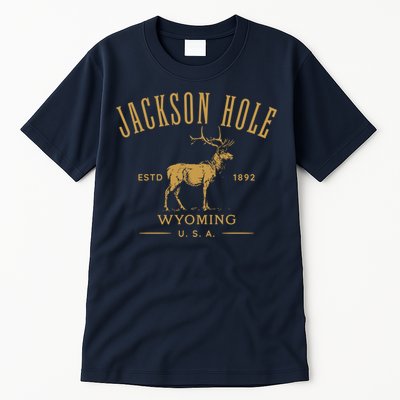 Jackson Hole Wyoming USA Estd 1892 with Elk Souvenir Design Tall T-Shirt
