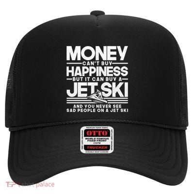 Jetski Happiness Water Sports Design Meaningful Gift High Crown Mesh Back Trucker Hat