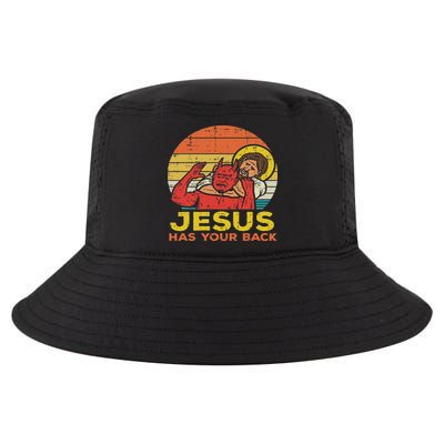 Jesus Has Your Back Jiu Jitsu Retro Christian Women Cool Comfort Performance Bucket Hat
