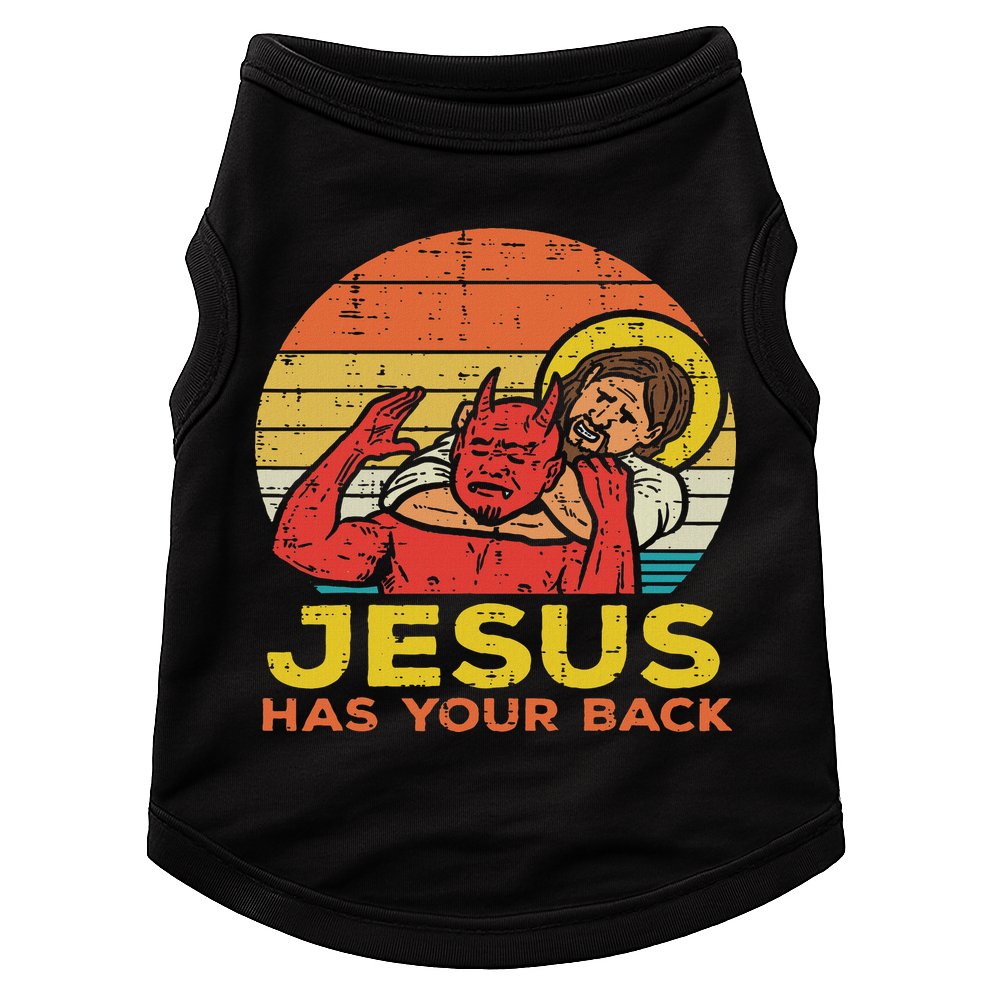 Jesus Has Your Back Jiu Jitsu Retro Christian Women Doggie Tank