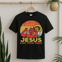 Jesus Has Your Back Jiu Jitsu Retro Christian Women T-Shirt