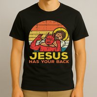 Jesus Has Your Back Jiu Jitsu Retro Christian Women T-Shirt