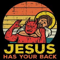 Jesus Has Your Back Jiu Jitsu Retro Christian Women 16 in Basic Backpack