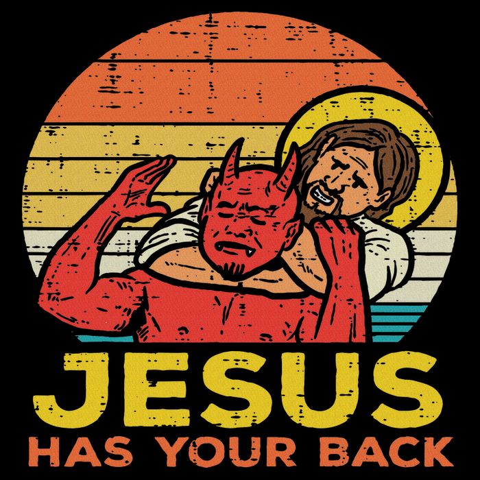 Jesus Has Your Back Jiu Jitsu Retro Christian Women 16 in Basic Backpack