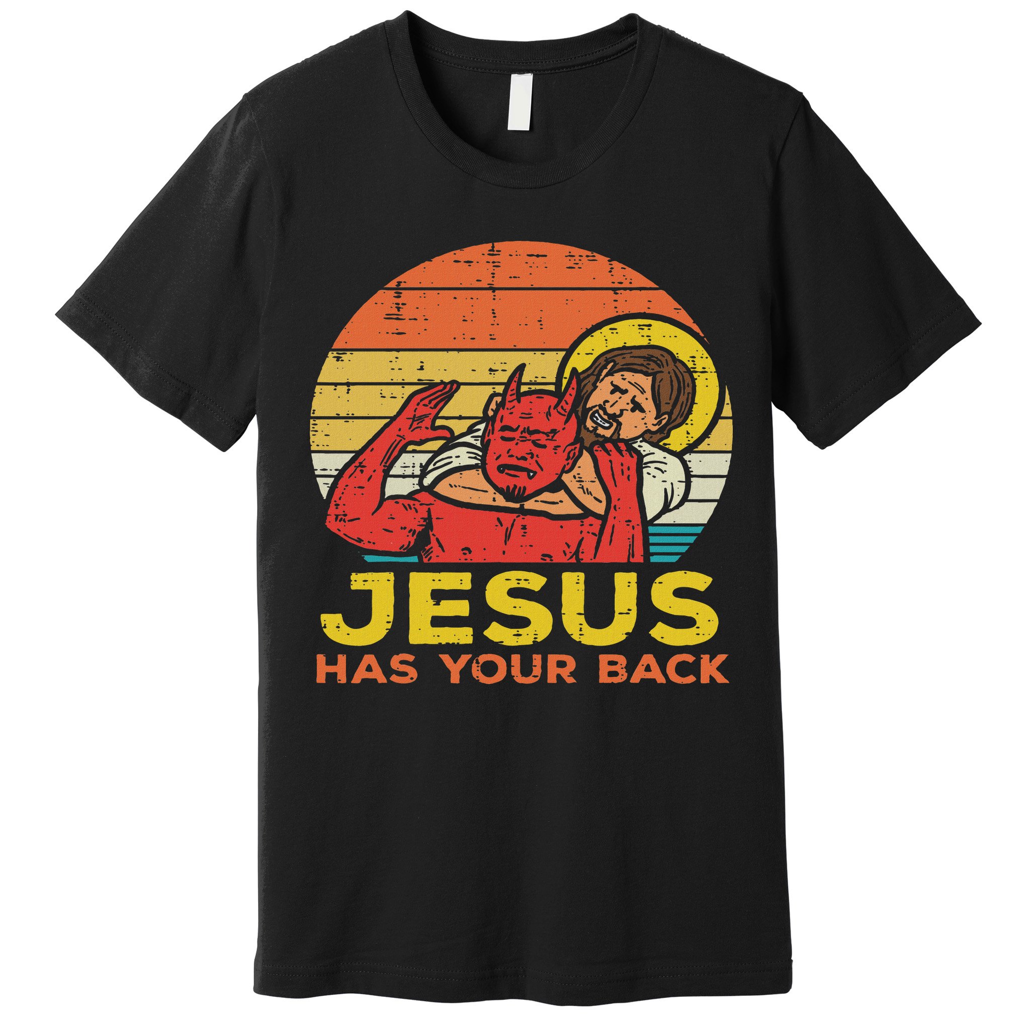 Jesus Has Your Back Jiu Jitsu Retro Christian Women Premium T-Shirt