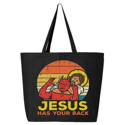 Jesus Has Your Back Jiu Jitsu Retro Christian Women 25L Jumbo Tote