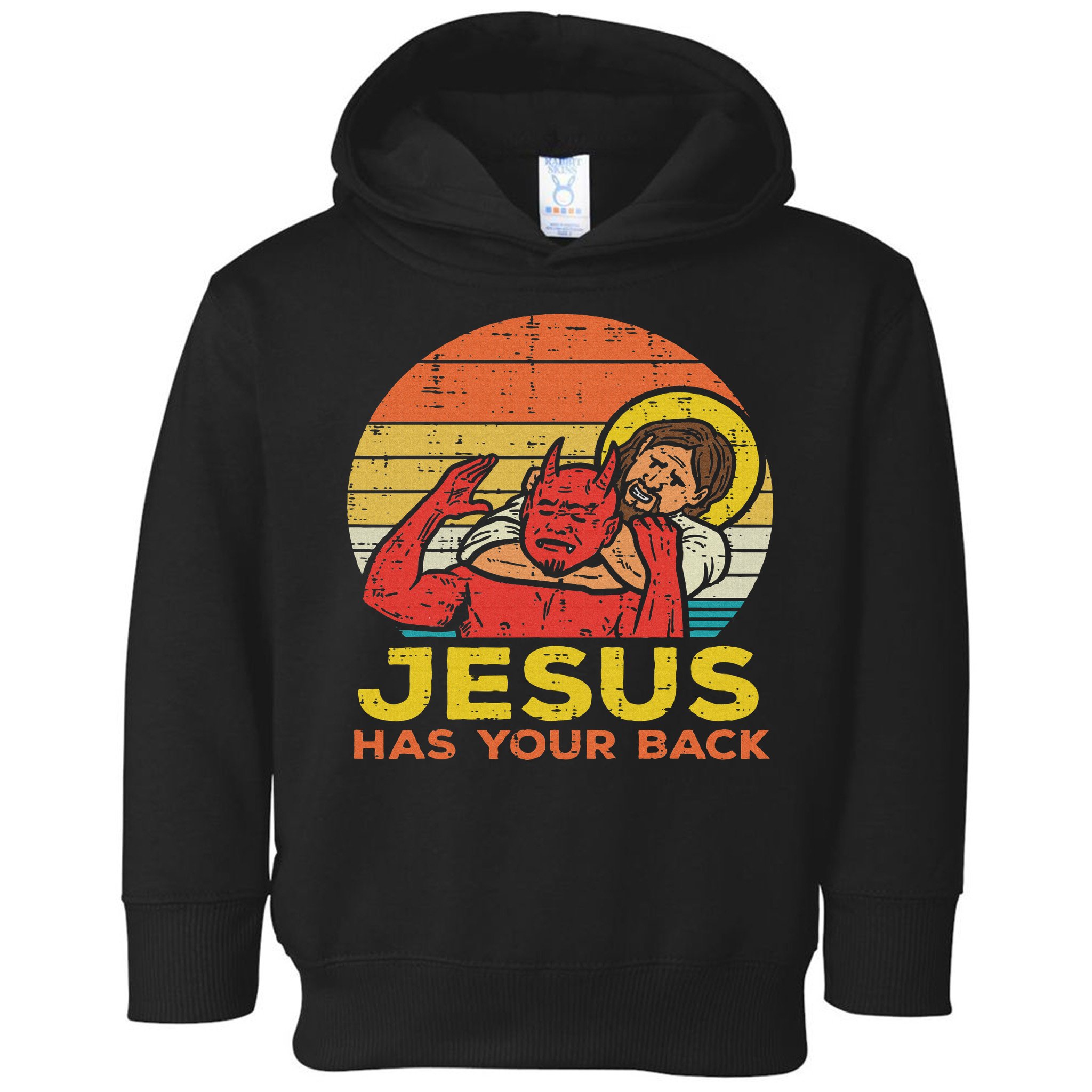 Jesus Has Your Back Jiu Jitsu Retro Christian Women Toddler Hoodie
