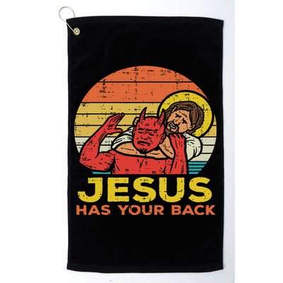 Jesus Has Your Back Jiu Jitsu Retro Christian Women Golf Towel