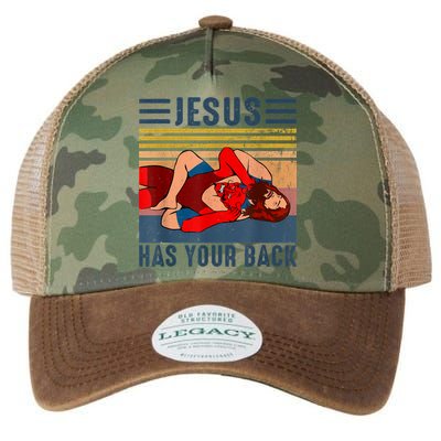 Jesus Has Your Back Wrestling Vintage Legacy Tie Dye Trucker Hat