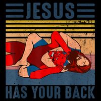 Jesus Has Your Back Wrestling Vintage Baby Bodysuit